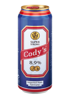 picture of the can of cody's super strong beer