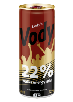 picture of the can of cody's vody vodka energy mix 22%